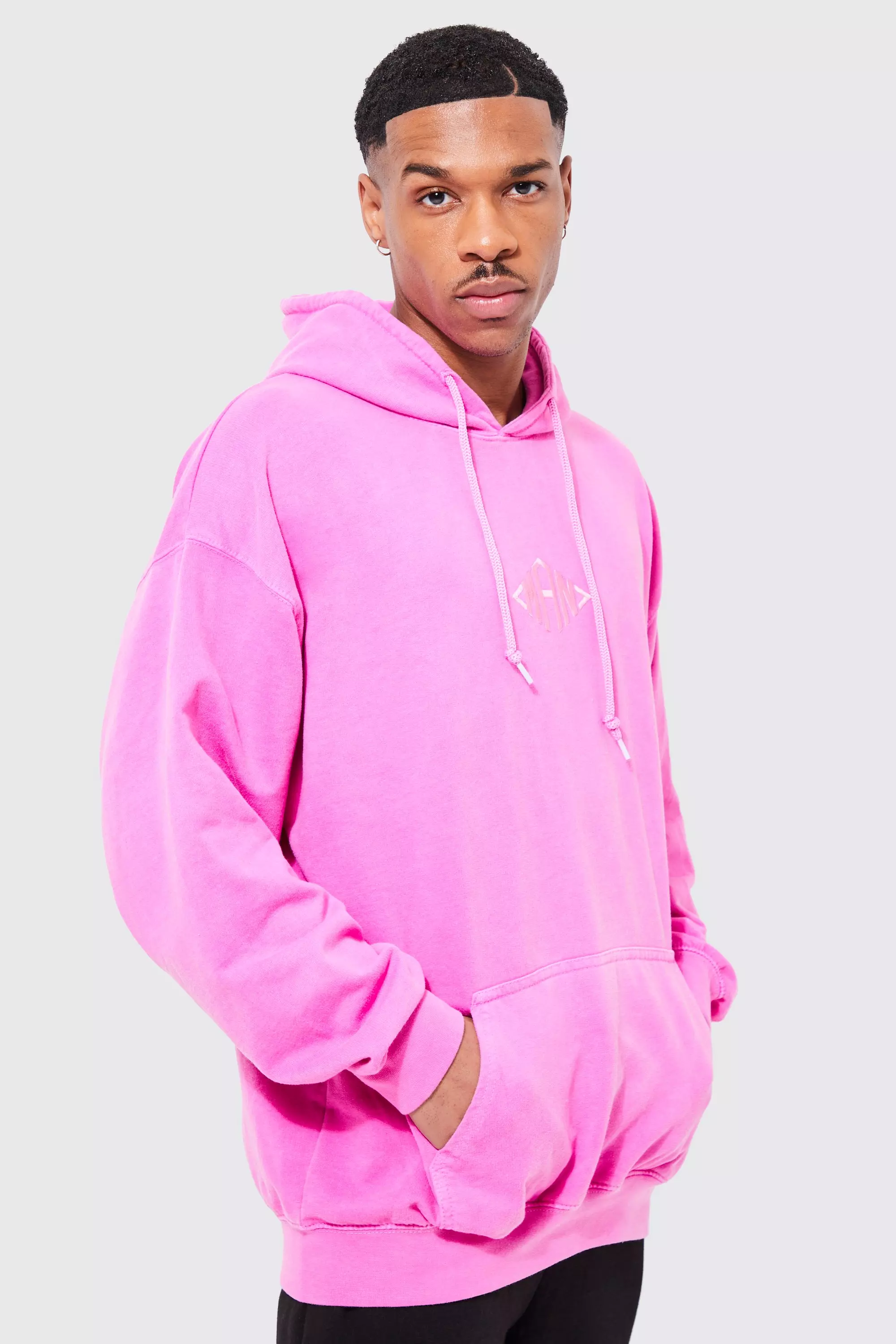 Man Oversized Washed Hoodie boohooMAN USA